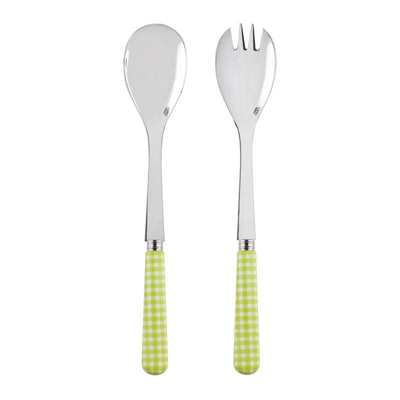 Sabre Gingham Lime 27cm Salad Set (2pcs)