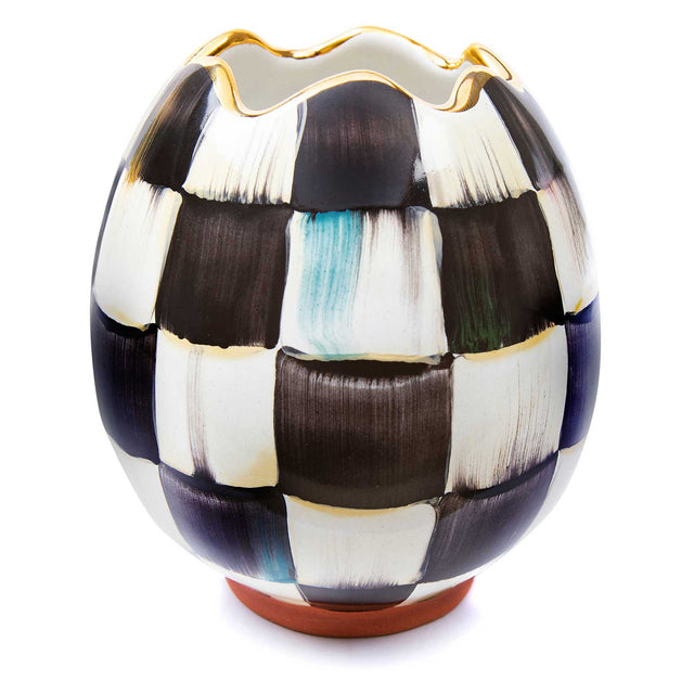 Mackenzie-Childs Courtly Check Egg Vase