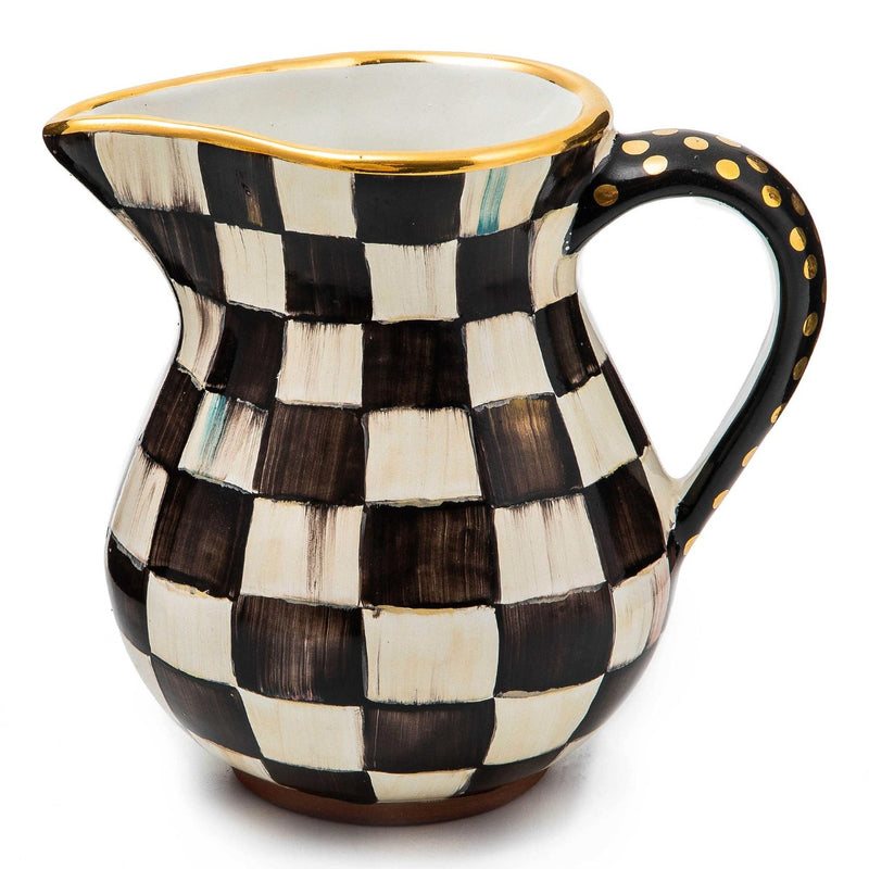 Mackenzie-Childs Courtly Check Ceramic Portly Pitcher