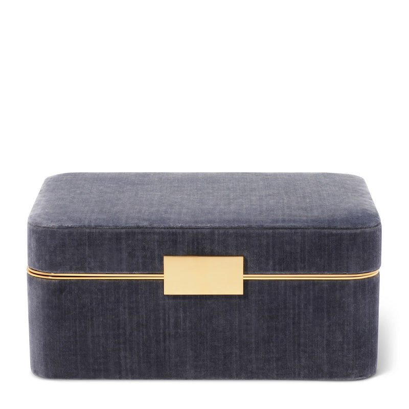 Aerin Beauvais Velvet Jewelry Box, Dusk Blue