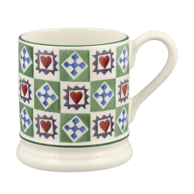 Emma Bridgewater Christmas Quilt Set of 2 1/2 Pint Mugs (Boxed)