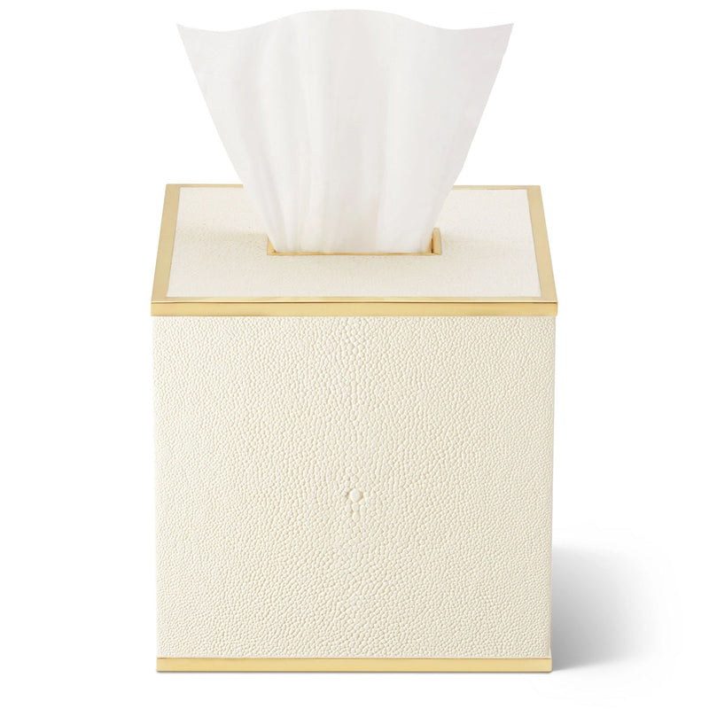 Aerin Classic Shagreen Tissue Box Cover, Cream