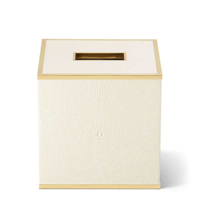Aerin Classic Shagreen Tissue Box Cover, Cream