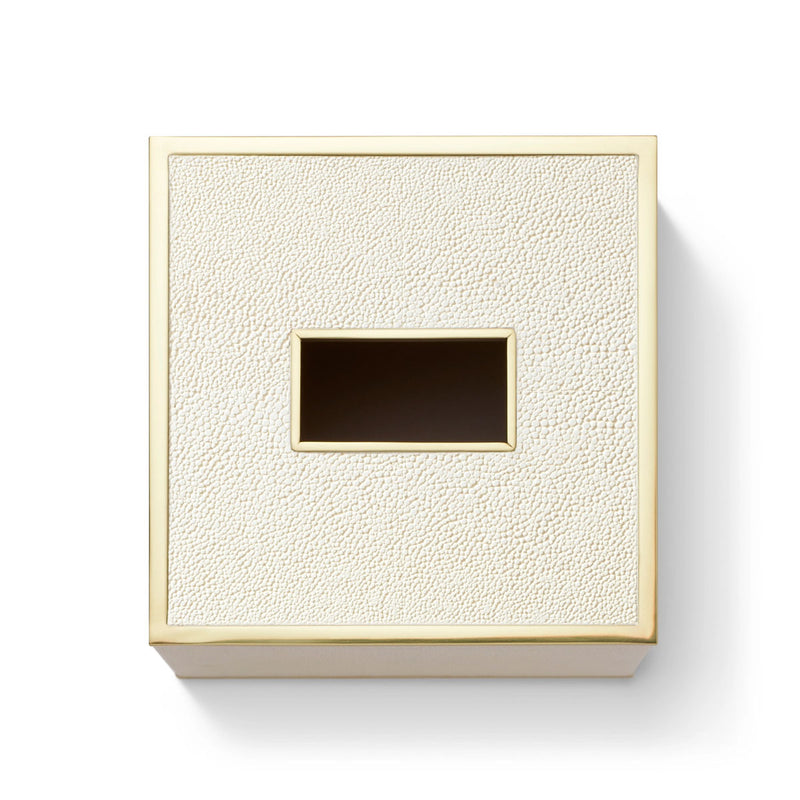 Aerin Classic Shagreen Tissue Box Cover, Cream