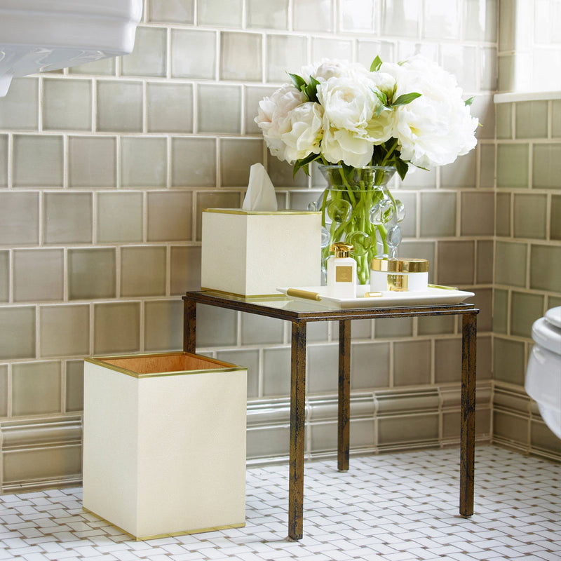 Aerin Classic Shagreen Tissue Box Cover, Cream