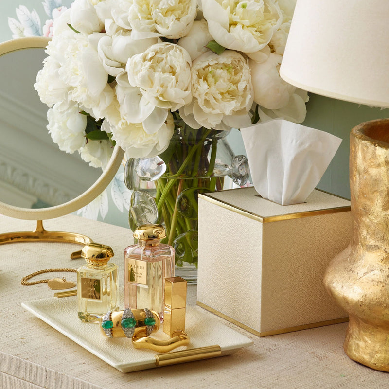 Aerin Classic Shagreen Tissue Box Cover, Chocolate