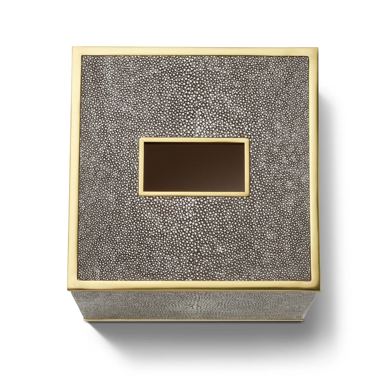Aerin Classic Shagreen Tissue Box Cover, Chocolate