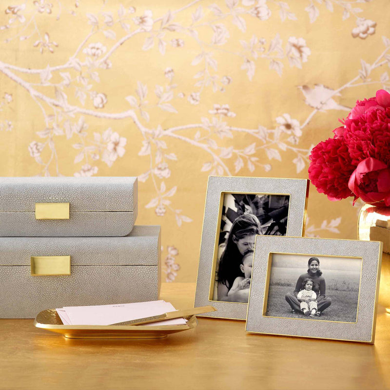 Aerin Classic Shagreen Frame, Dove, 8 x 10"