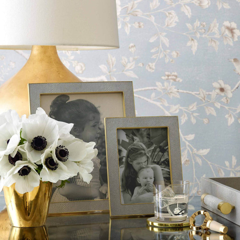 Aerin Classic Shagreen Frame, Dove, 8 x 10"