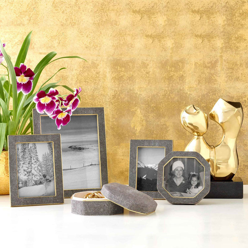 Aerin Classic Shagreen Frame, Chocolate, 4 x 6"