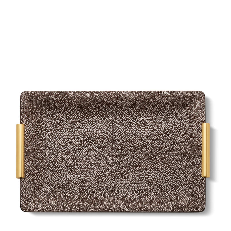 Aerin Shagreen Vanity Tray, Small, Chocolate