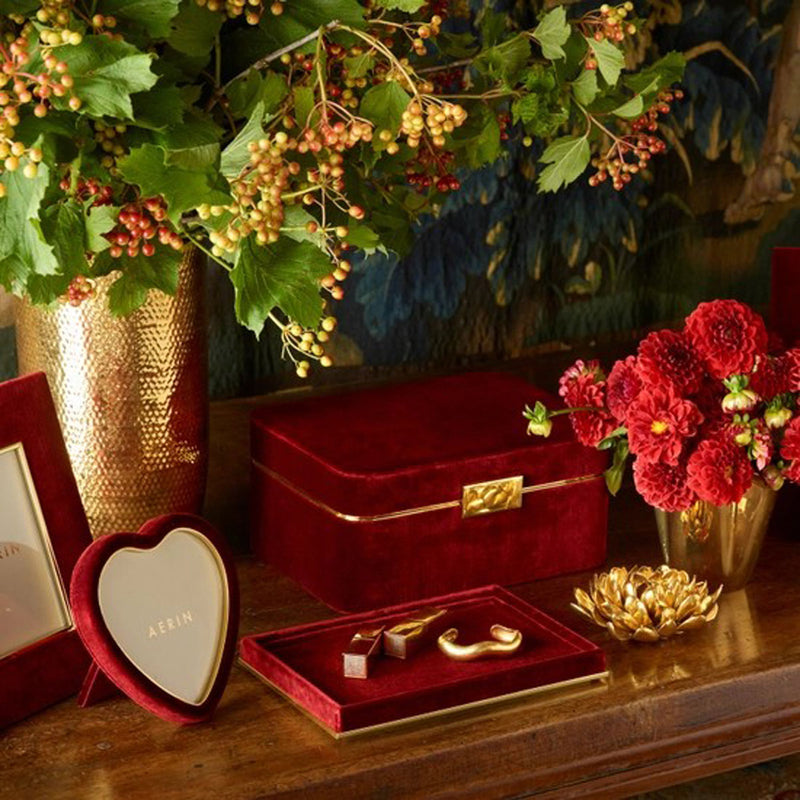 Aerin Beauvais Velvet Jewelry Box, Cinnabar