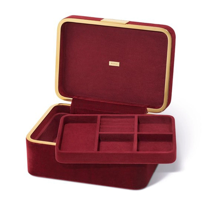 Aerin Beauvais Velvet Jewelry Box, Cinnabar