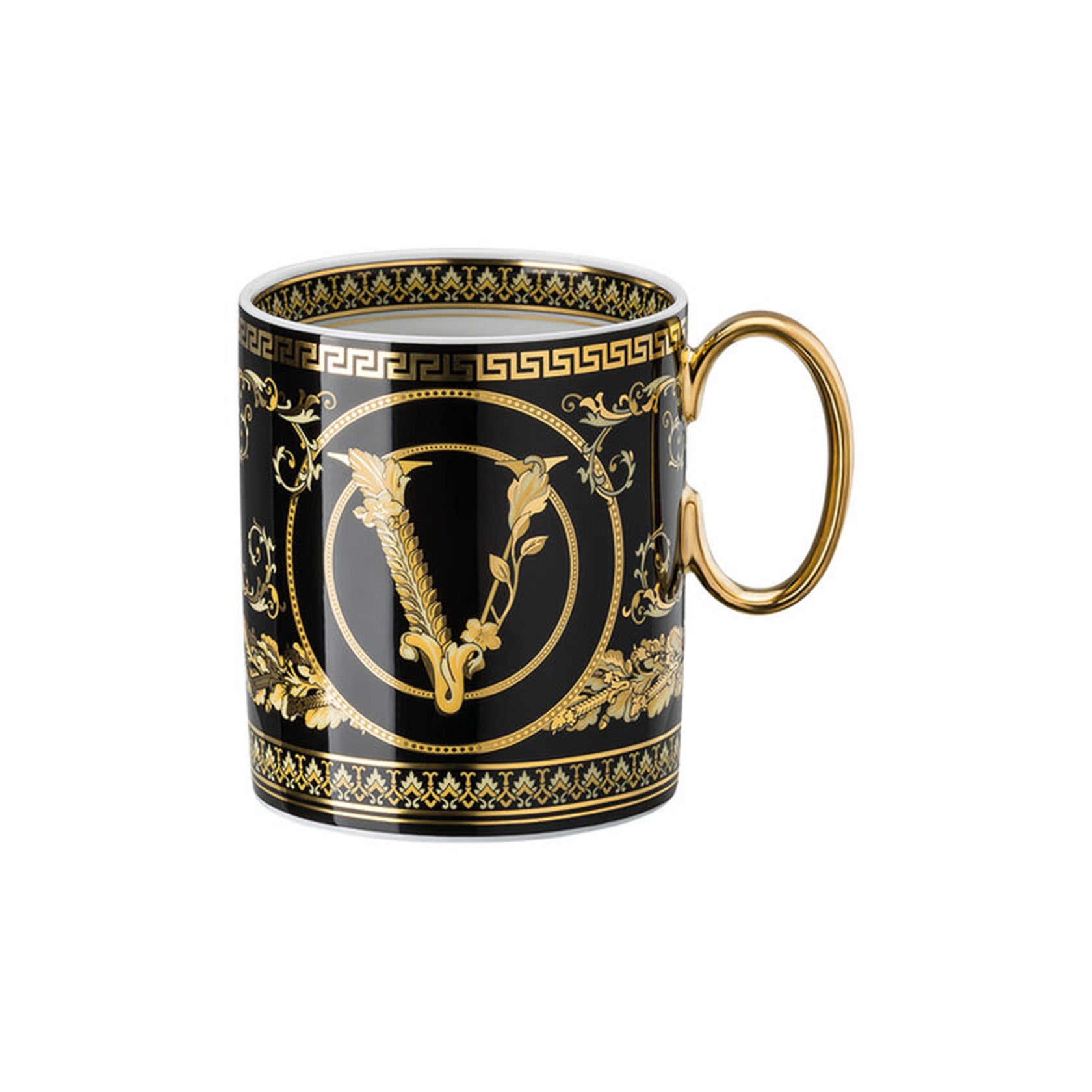 Versace Tableware Virtus Gala Black Mug with handle – David