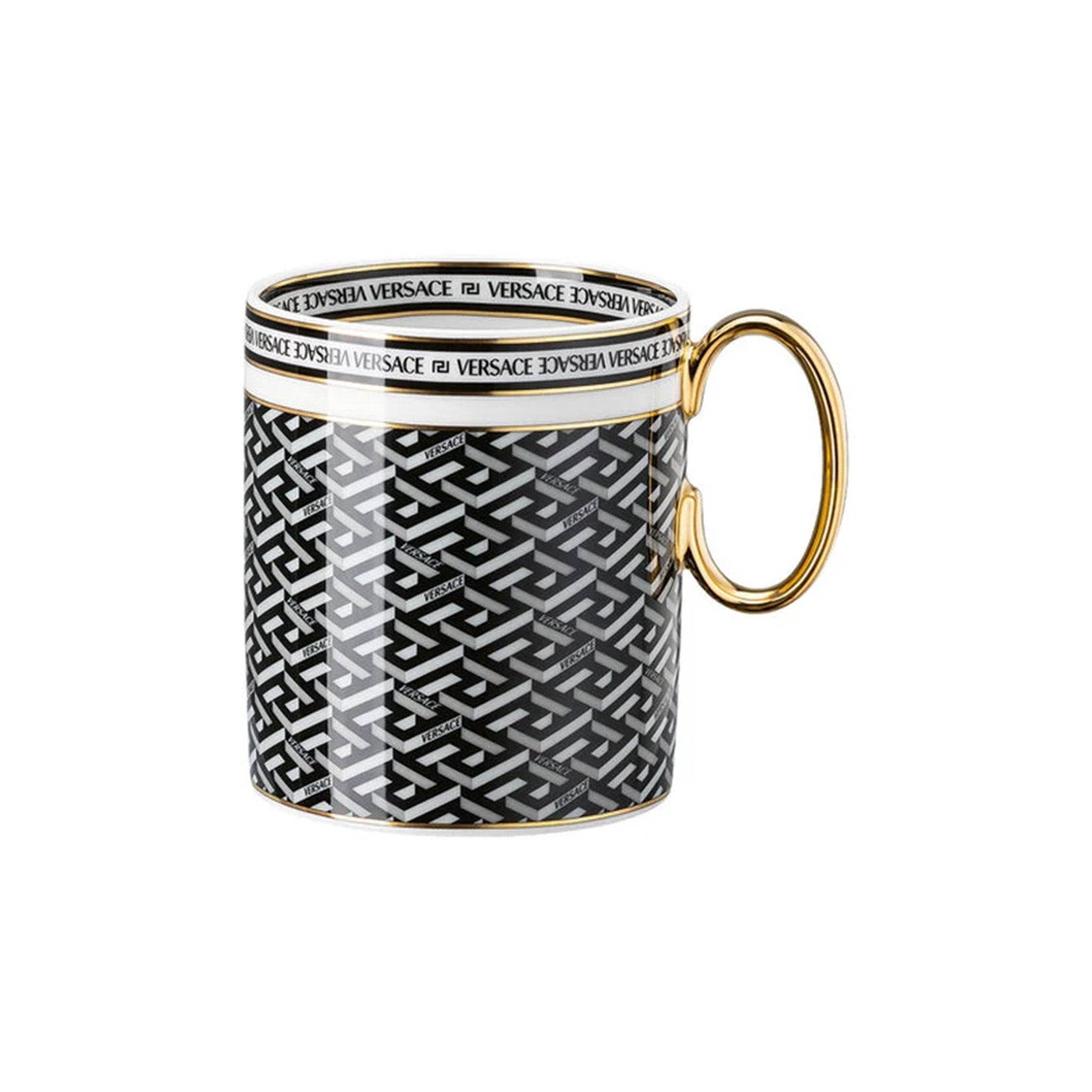 Versace Tableware La Greca Signature Black Mug with handle – David Shuttle  Ltd