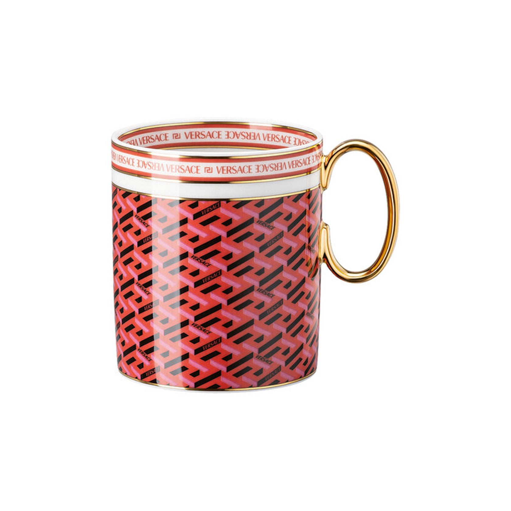 Versace Tableware La Greca Signature Black Mug with handle – David