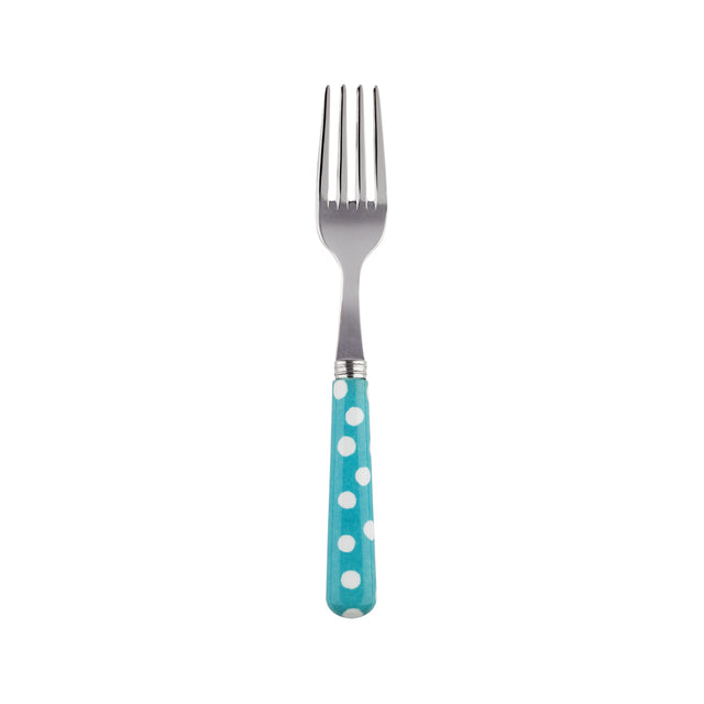 Sabre White Dots Turquoise 16cm Cake Fork