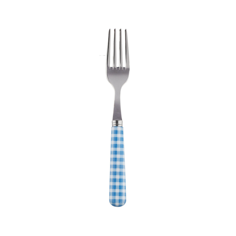 Sabre Gingham Light Blue 16cm Cake Fork