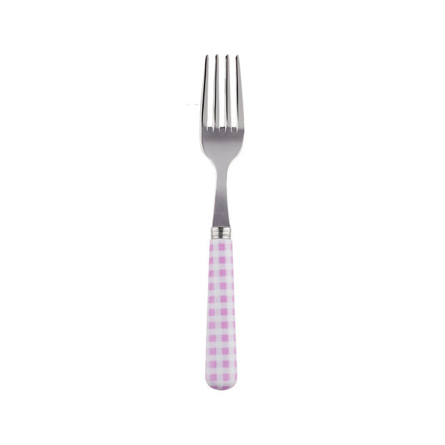 Sabre Gingham Pink 16cm Cake Fork