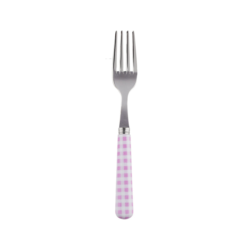 Sabre Gingham Pink 16cm Cake Fork