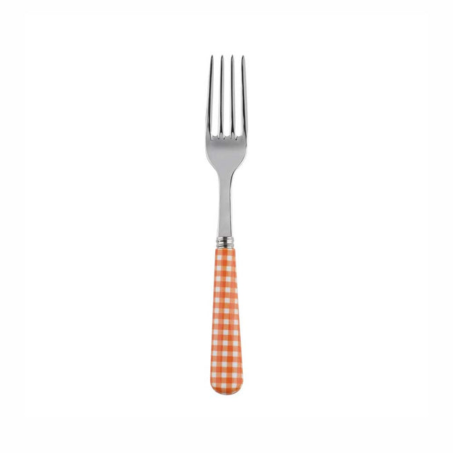 Sabre Gingham Orange 16cm Cake Fork