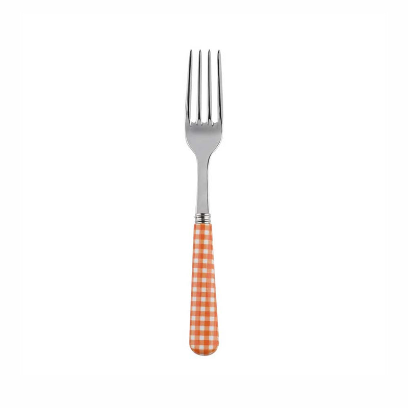 Sabre Gingham Orange 16cm Cake Fork