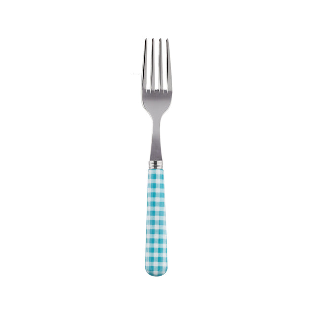 Sabre Gingham Turquoise 16cm Cake Fork