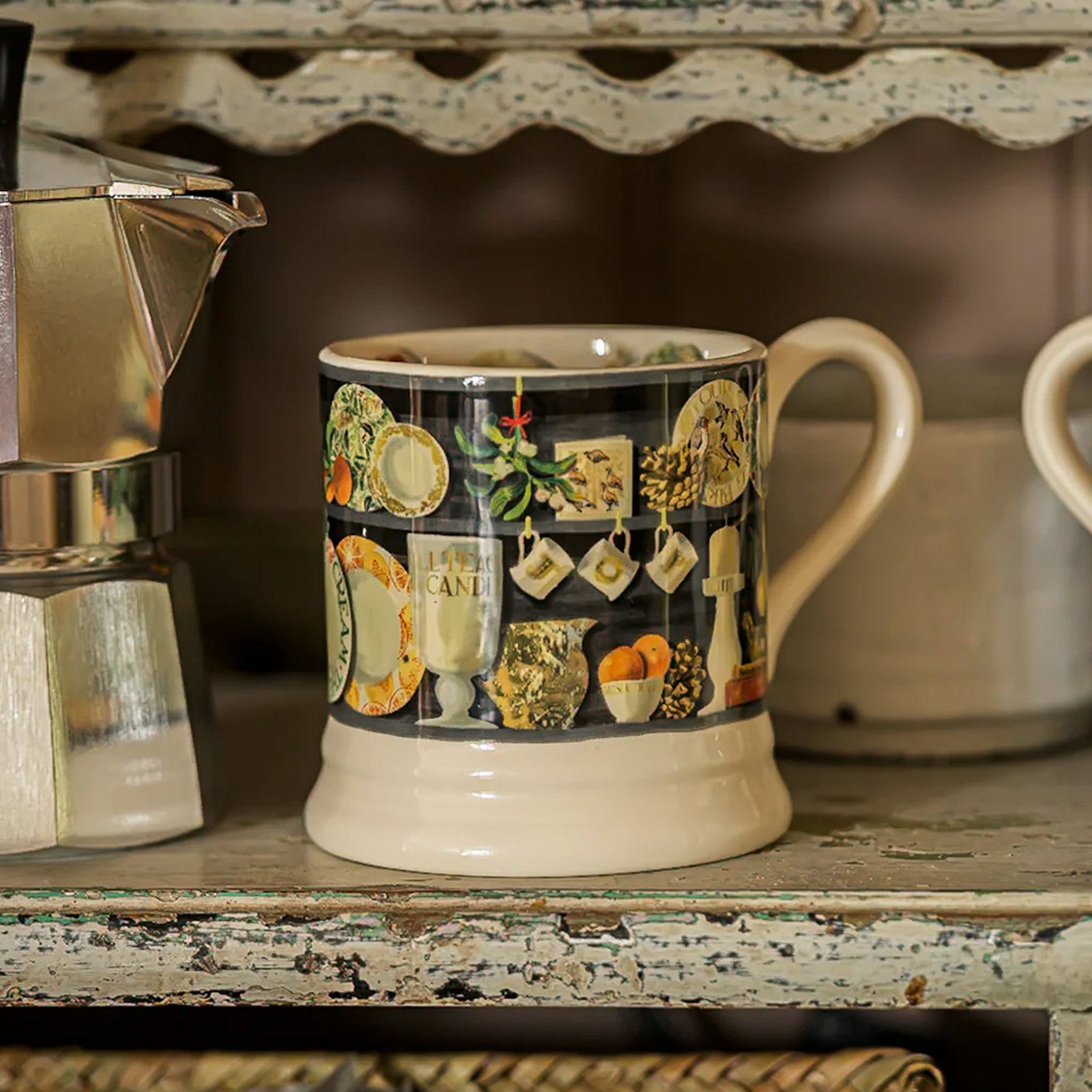 emma bridgewater christmas dresser Emma Bridgewater Christmas Dresser Half Pint Mug