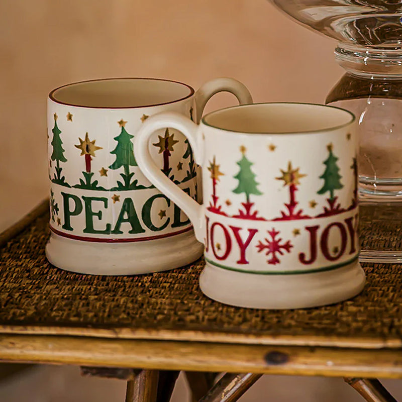 Emma Bridgewater Christmas Joy Set of 2 1/2 Pint Mugs (Boxed)