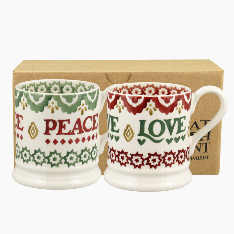 Emma Bridgewater Christmas Joy Set of 2 1/2 Pint Mug (Boxed)