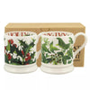 Emma Bridgewater Holly & Ivy Set Of 2 1/2 Pint Mugs (Boxed)