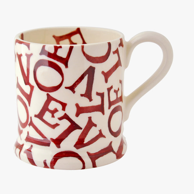 Emma Bridgewater L.O.V.E Polka Red 1/2 Pint Mug