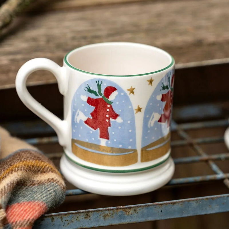 Emma Bridgewater Ice Skater Snow Globe 1/2 Pint Mug