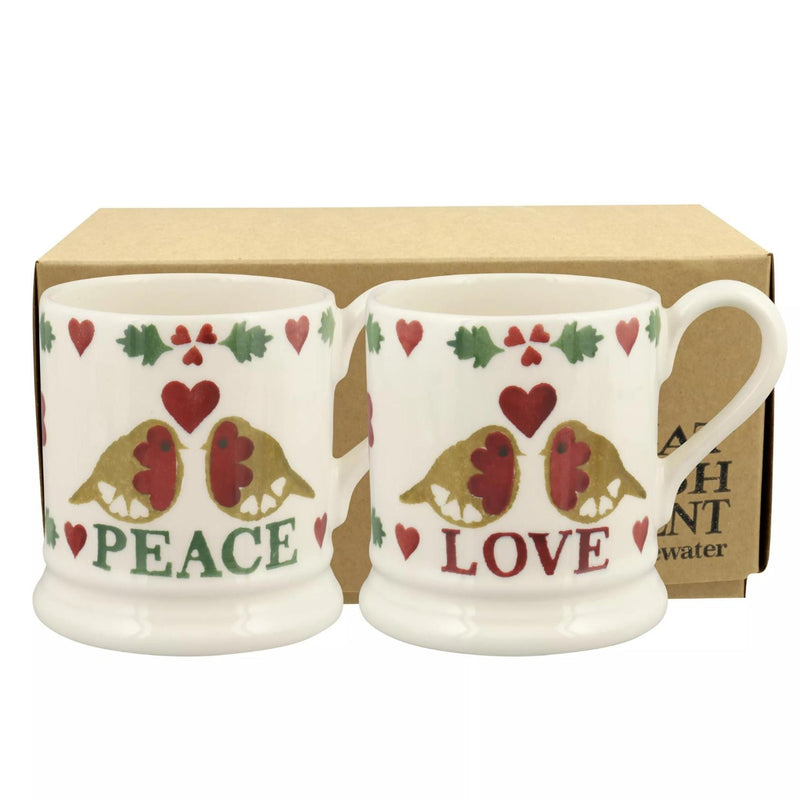 Emma Bridgewater Christmas Joy Set Of 2 1/2 Pint Mugs (Boxed)
