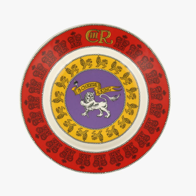 Emma Bridgewater 3 Cheers For King Charles III 8 1/2 Inch Plate
