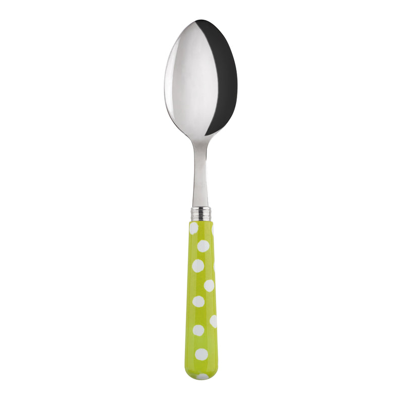 Sabre White Dots Light Green 22cm  Soup Spoon