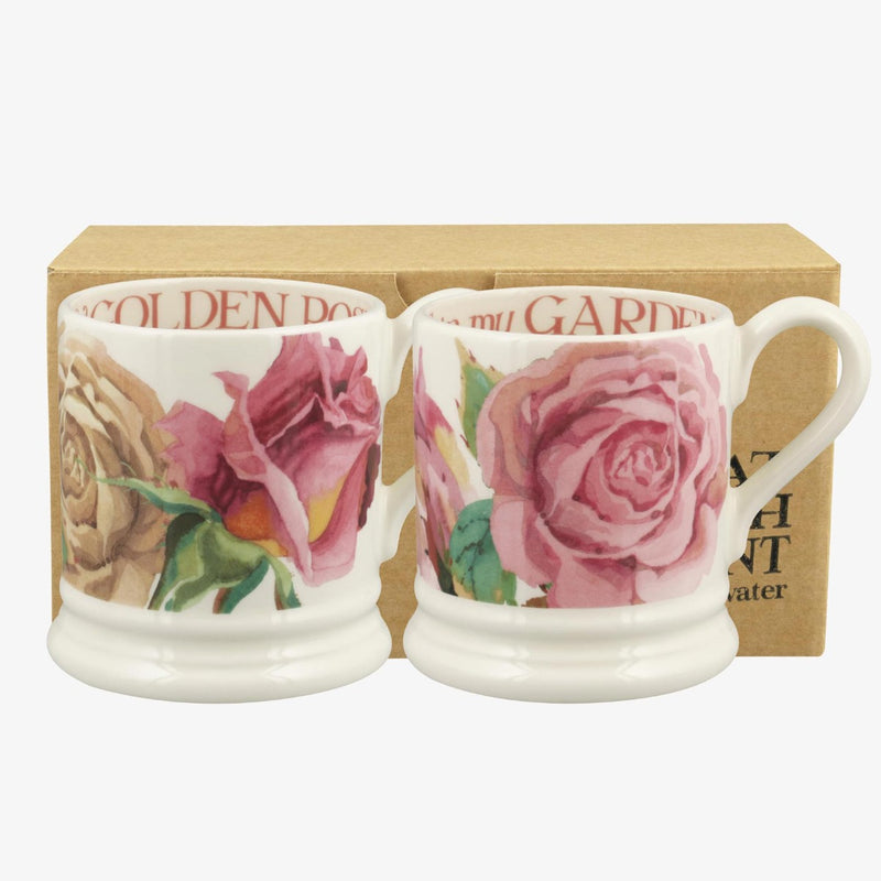 Emma Bridgewater Roses All My Life Set Of 2 1/2 Pint Mugs (Boxed)