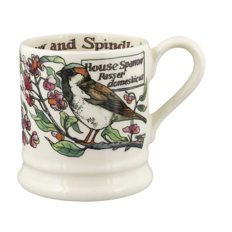 Emma Bridgewater In The Hedgerow Spindle & House Sparrow 1/2 Pint Mug
