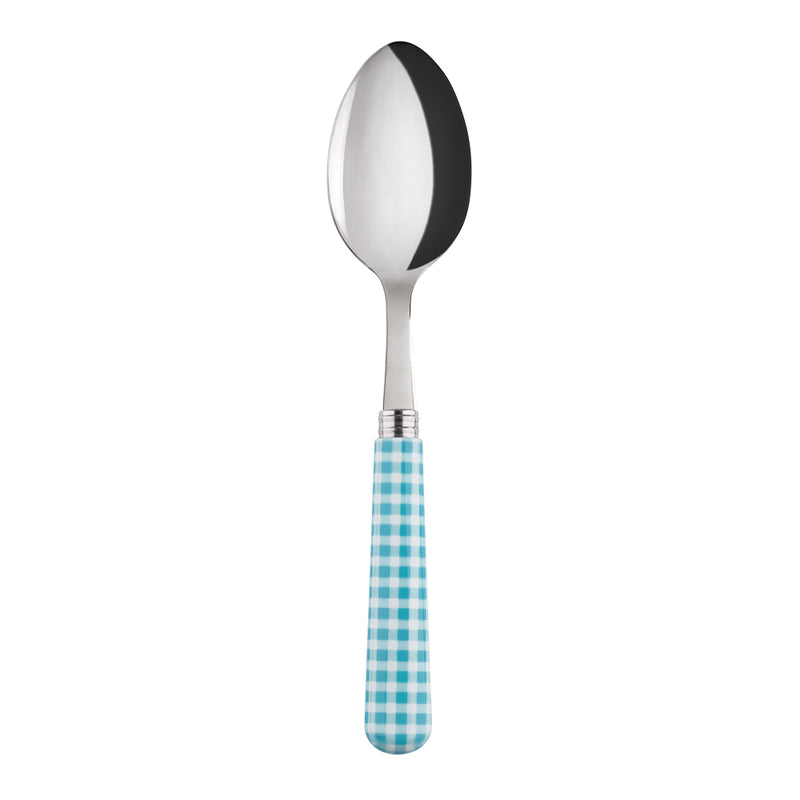 Sabre Gingham Turquoise 22cm  Soup Spoon