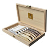 Berlingot Knives, Natural Brown, Set of 6, by Claude Dozorme