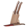 Super Laguiole Steak Knives, Olive Wood, Wood Block, Set of 6, By Claude Dozorme