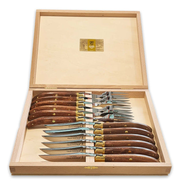 Claude Dozorme 12 pc Super Laguiole Rosewood – David Shuttle Ltd