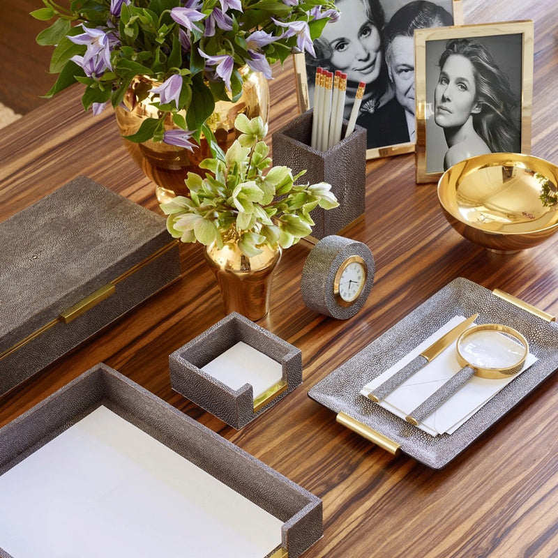 Aerin Shagreen Vanity Tray, Small, Dove