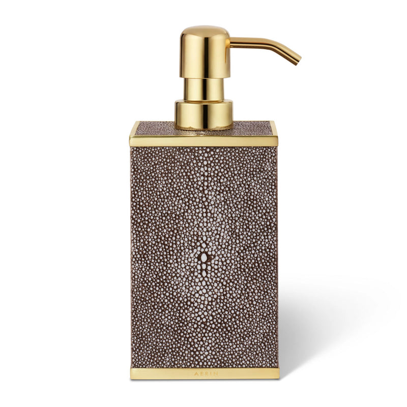 Aerin Classic Shagreen Soap Pump Dispenser, Chocolate
