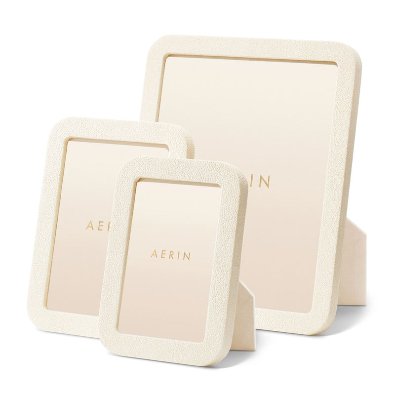 Aerin Modern Shagreen Frame, Cream - 5x7"