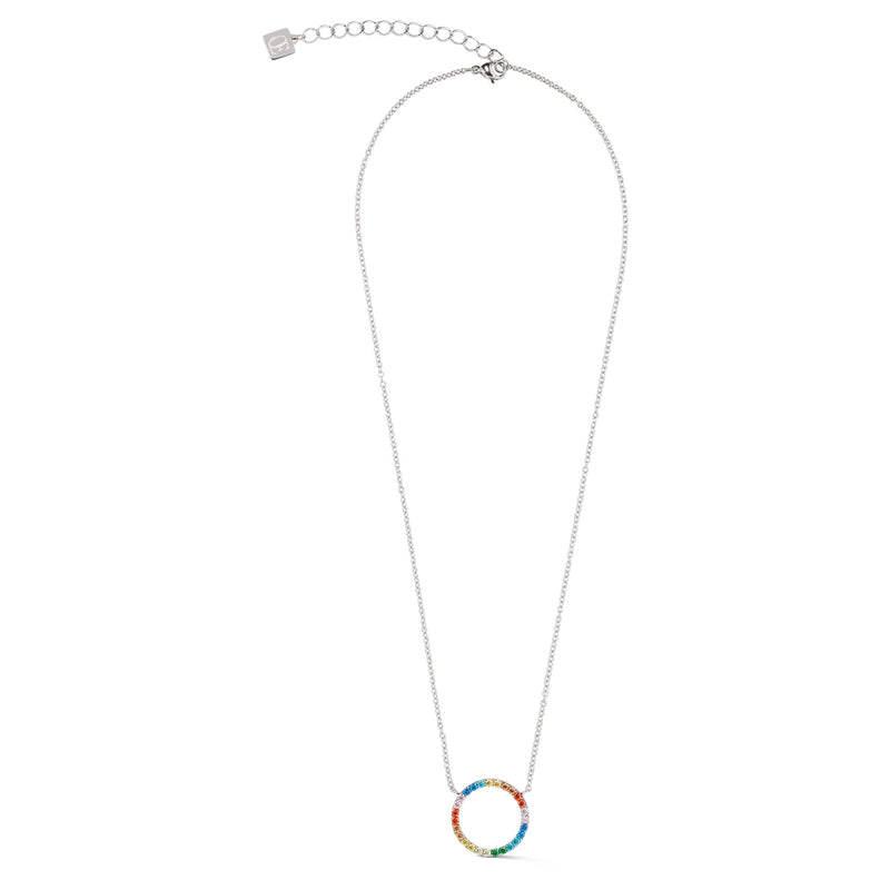 Coeur De Lion Sparkling Circle Multicoloured Necklace