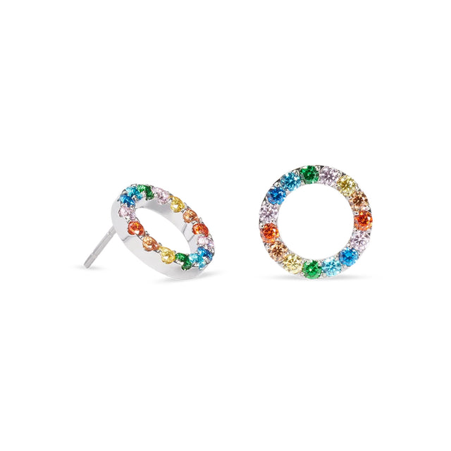 Coeur De Lion Sparkling Circle Multicoloured Earrings