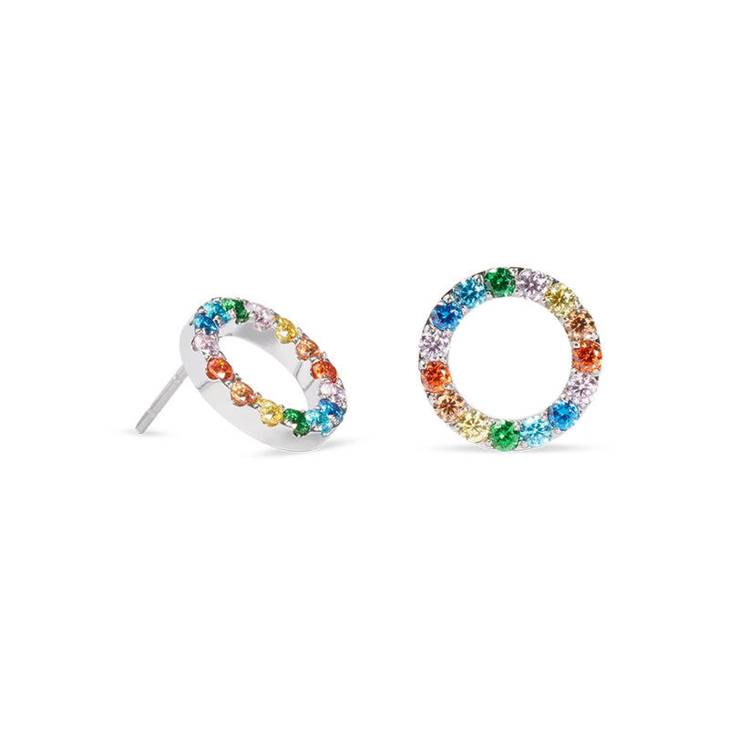 Coeur De Lion Sparkling Circle Multicoloured Earrings