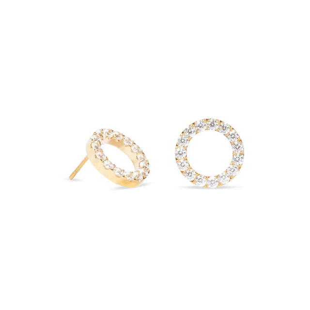 Coeur De Lion Sparkling Circle Gold Earrings