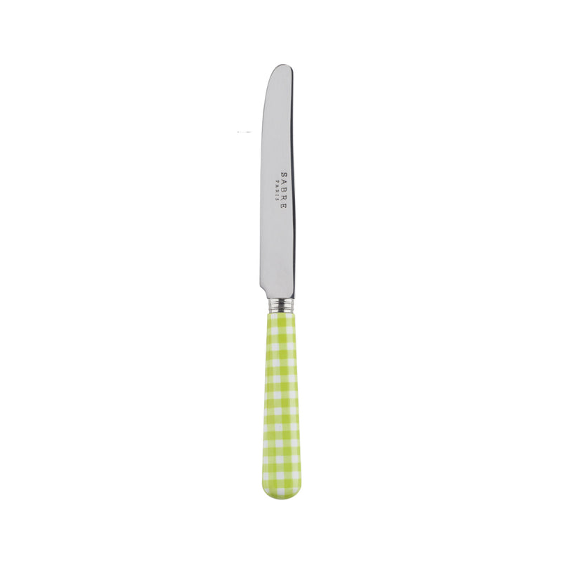 Sabre Gingham Lime 17cm Breakfast Knife